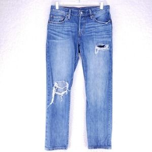 Levi Strauss 501 Distressed Button Fly Jeans Women Size 26 Mid Rise Denim Pants